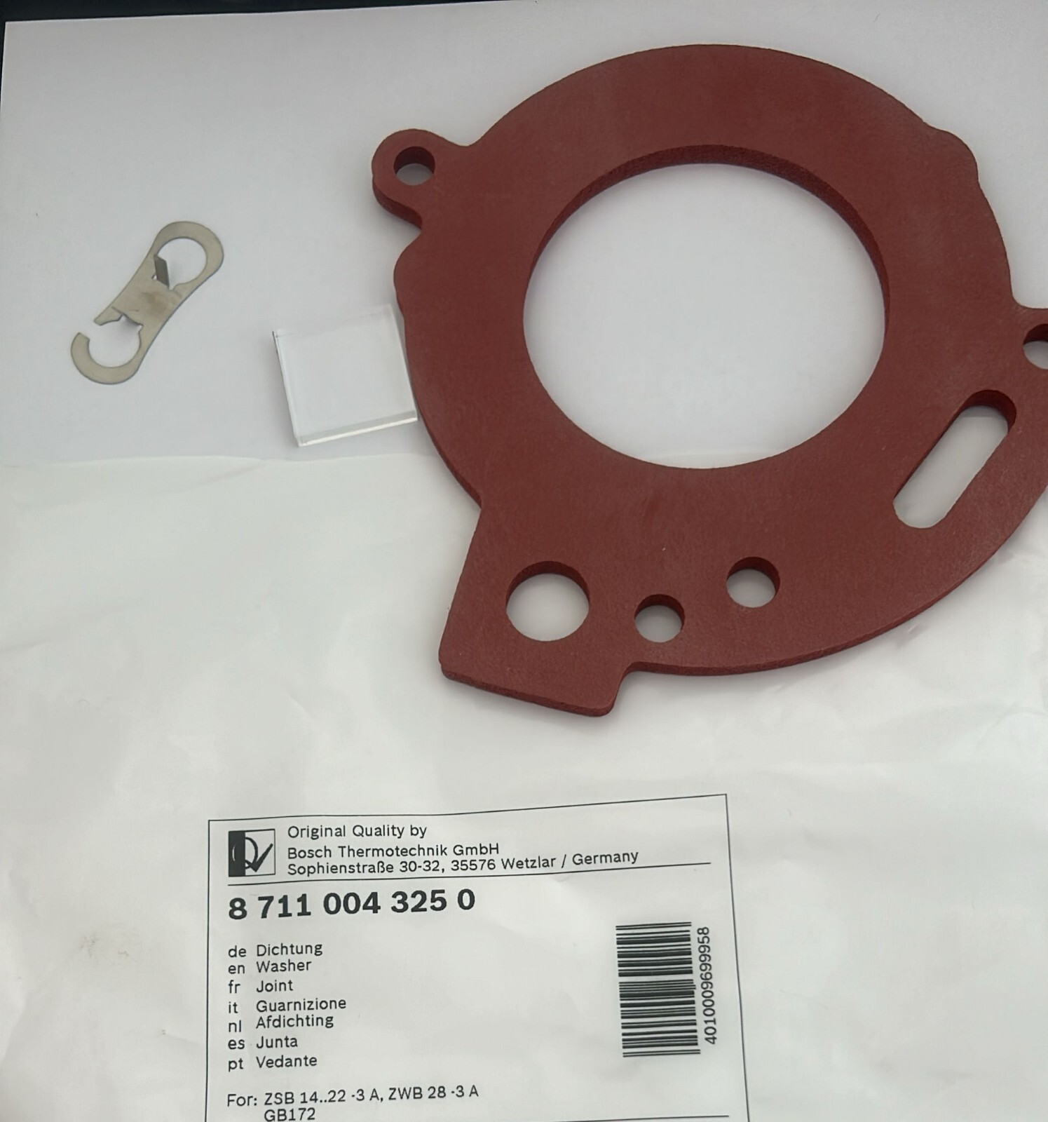 JUNKERS BUDERUS 8711004325 GUARNIZIONE CON VETRINO PER BRUCIATORE RICAMBIO CALDA