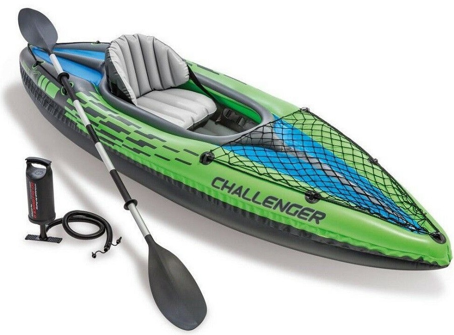 Canoa gonfiabile Intex 68305 Challenger K1 1 persona remi pompa Kayak mshop