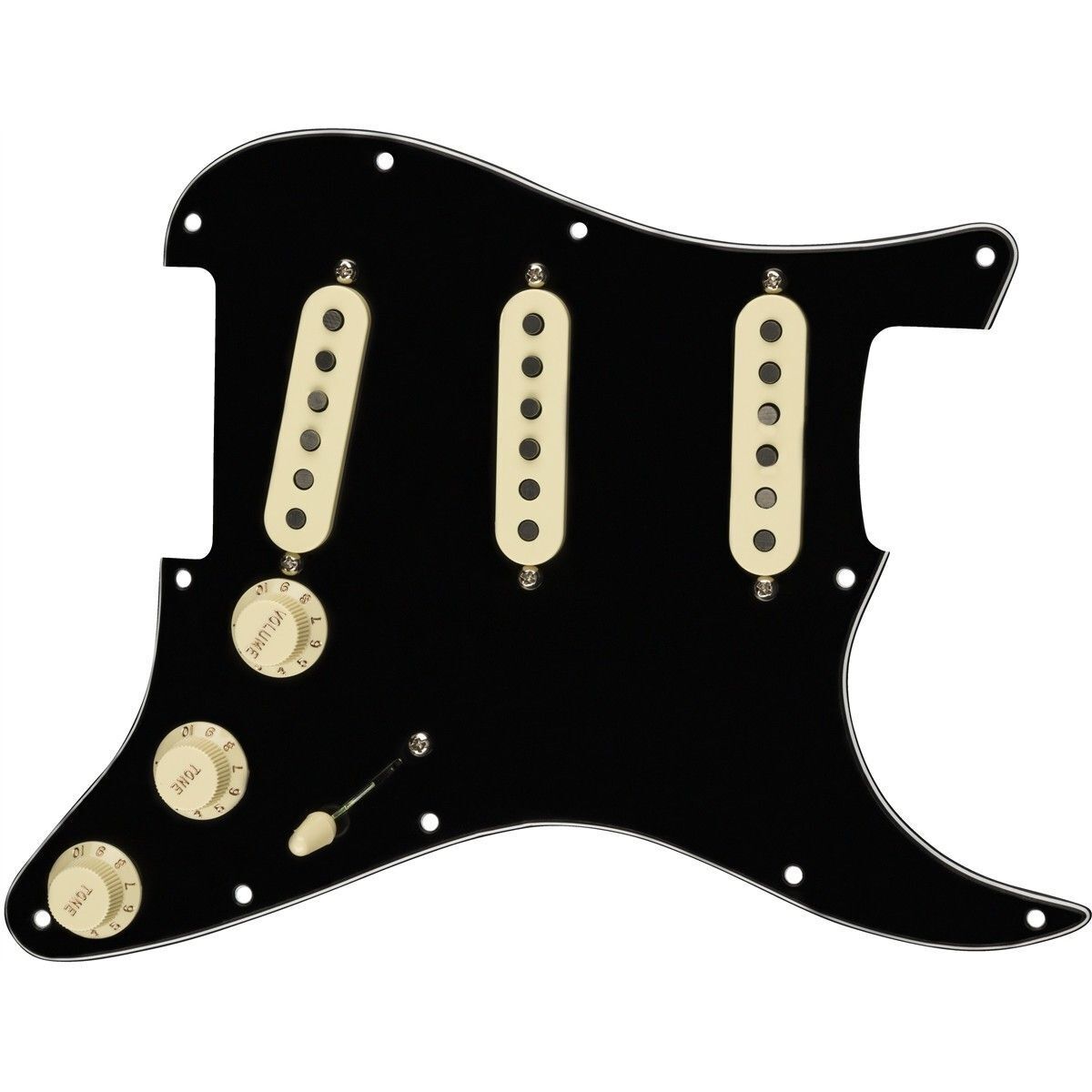 Mascherina Fender Pre-Wired Strat Tex-Mex SSS Black 0992343506