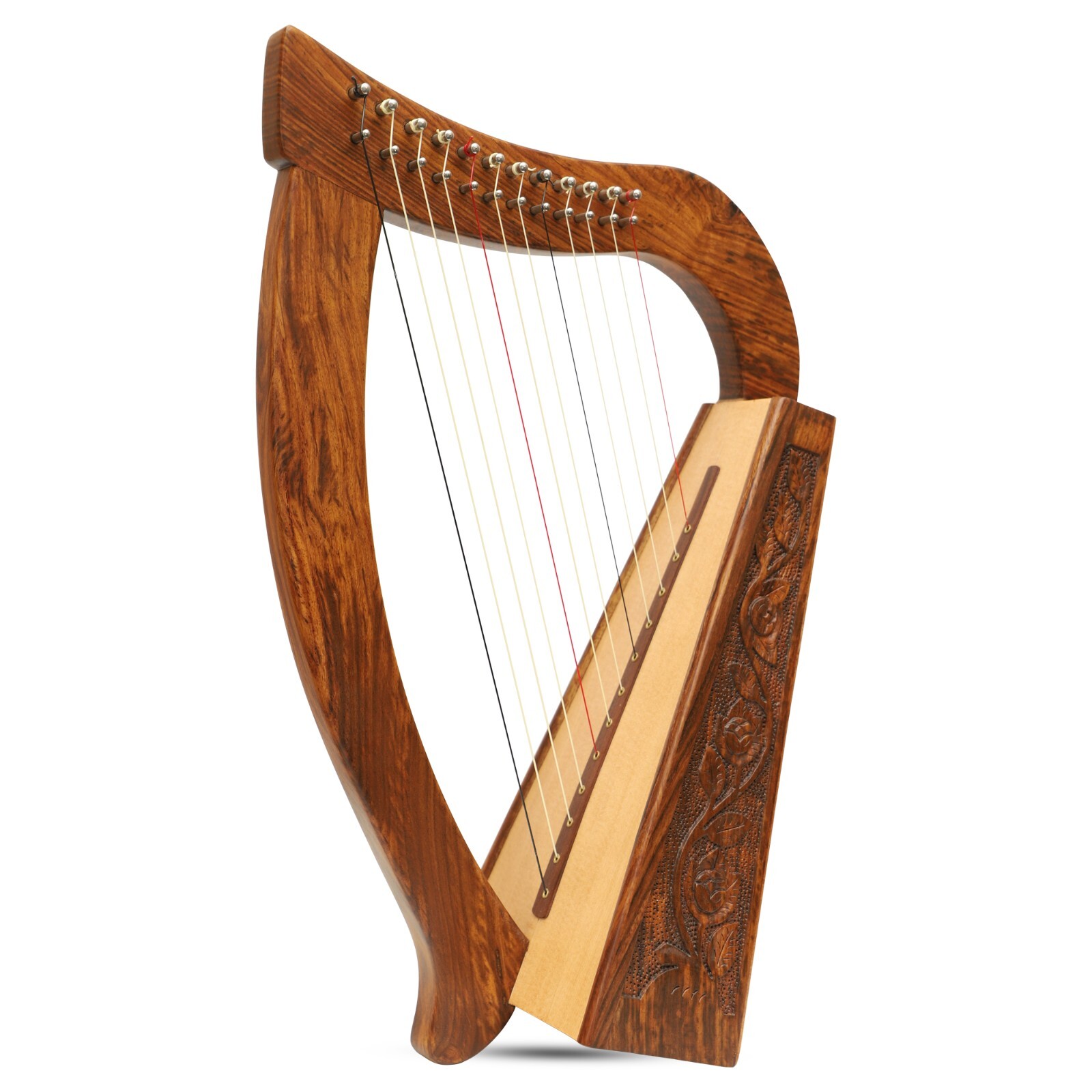 12 String Irish Harp O'Carolan Celtic Irish Harp in Rosewood Beginner Harp