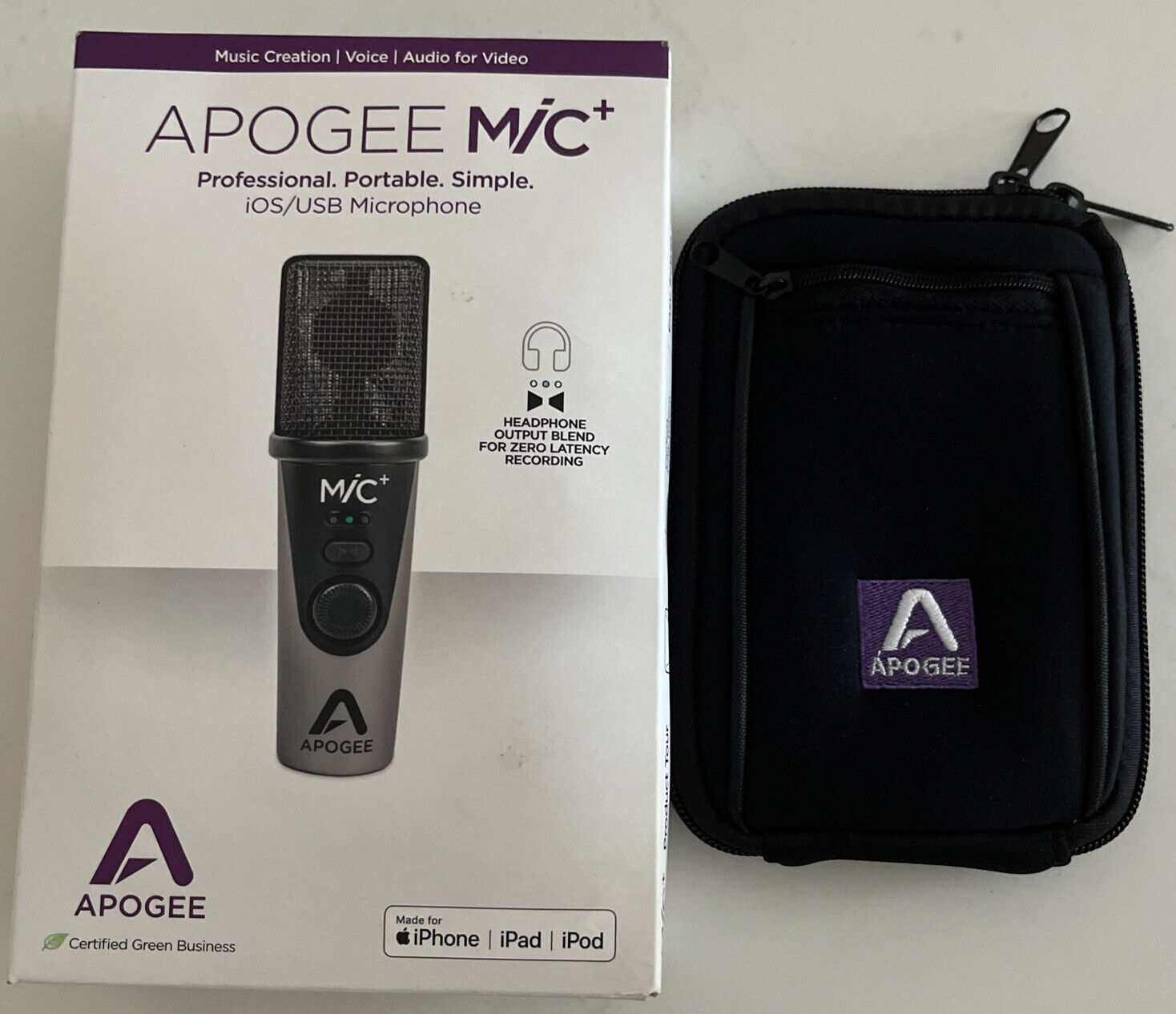 Microfono Apogee Filo 314653 Più Professionale Compresi Custodia Morbida Nwb