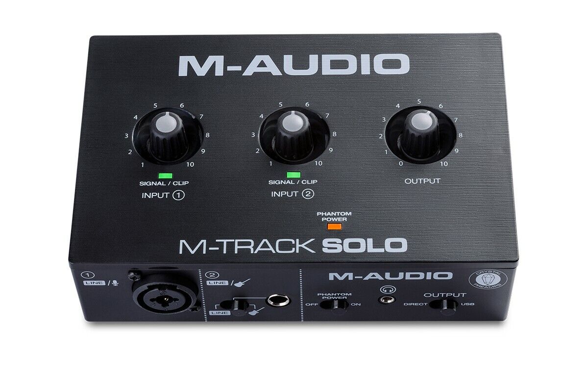M-Audio M-Track Solo Scheda Interfaccia Audio USB 2 in 2 out Combo Pc Mac Dj NEW