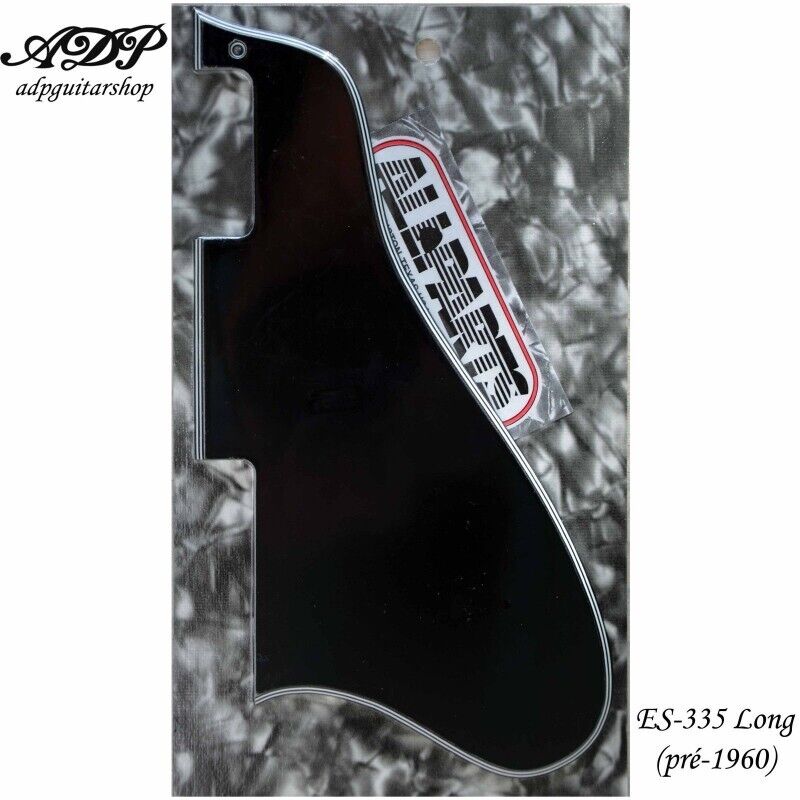 Placca Pickguard Scala Lunga Nero 5ply Humbucker Style Gibson ES-335, 345,