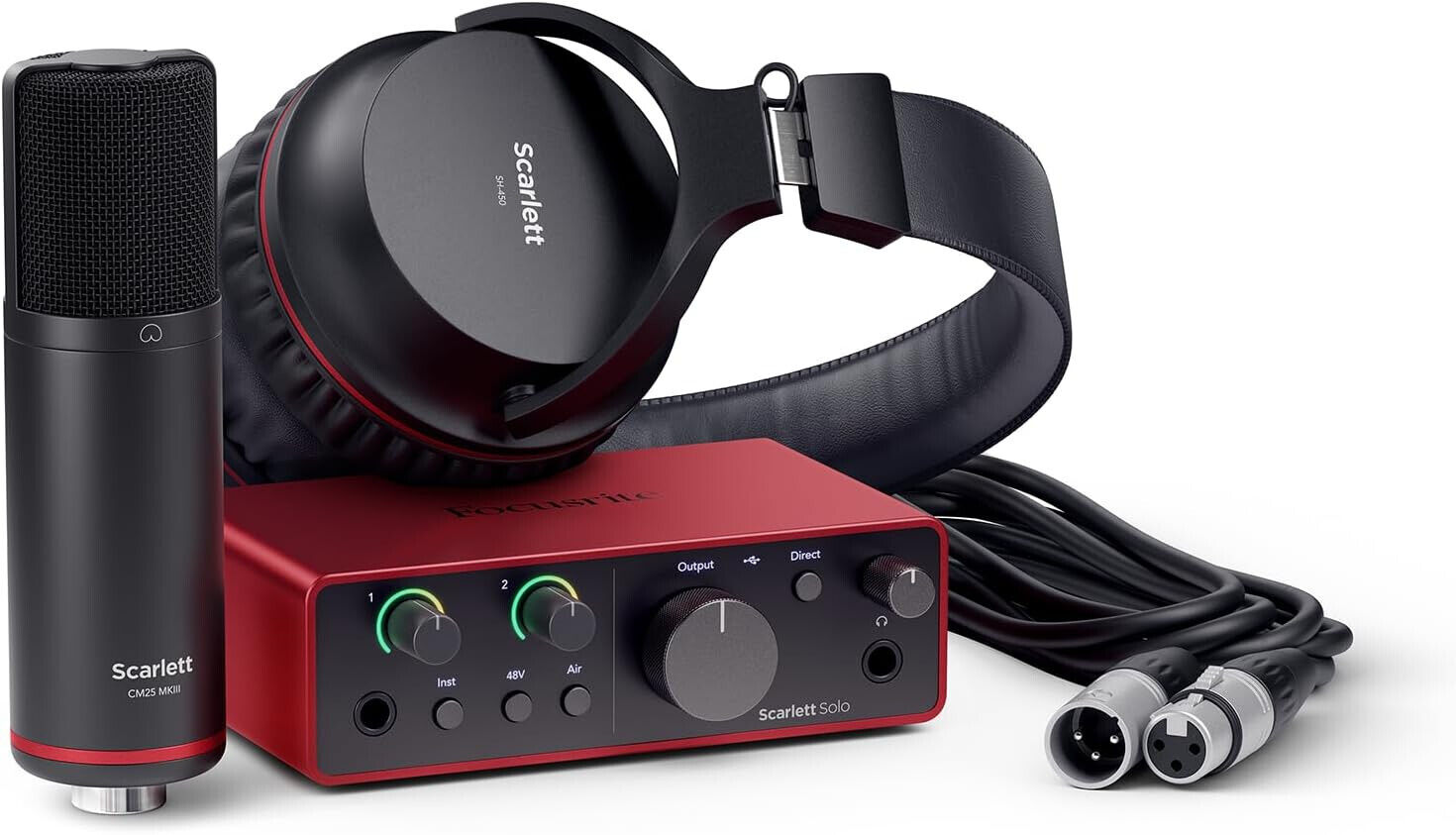 Focusrite Scarlett Solo Studio PACK 4TH Generation MK4 Scheda Microfono Cuffia