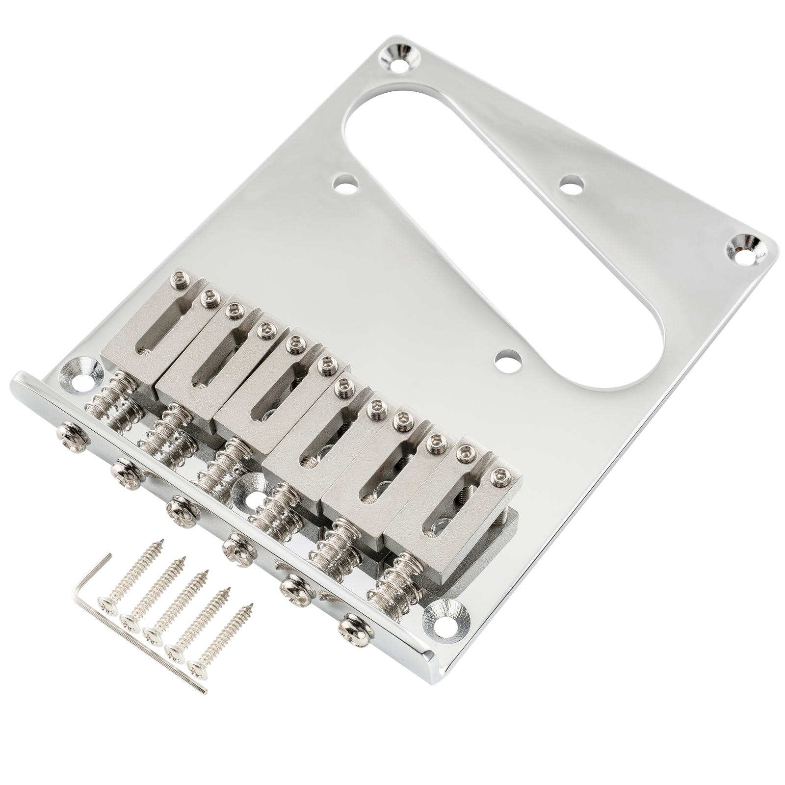 Musiclily Pro Chrome 54mm Bridge Stainless Steel Saddle For Squier Tele Guitar