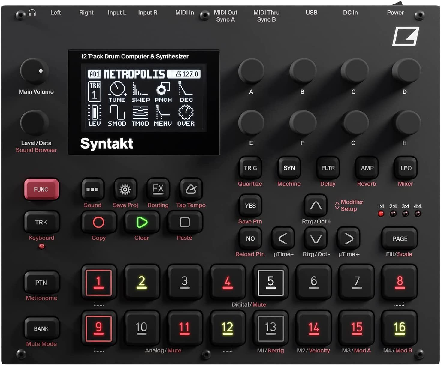 ELEKTRON Syntakt  DRUM MACHINE 12 VOCI SINTETIZZATORE SEQUENCER GROOVE MACHINE