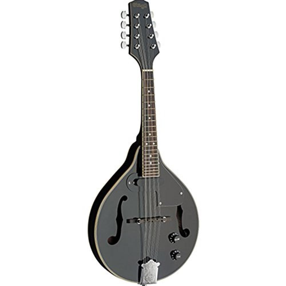 Stagg M50 e BLK acoustic-electric mandolino bluegrass con nato top, nero - NUOVO