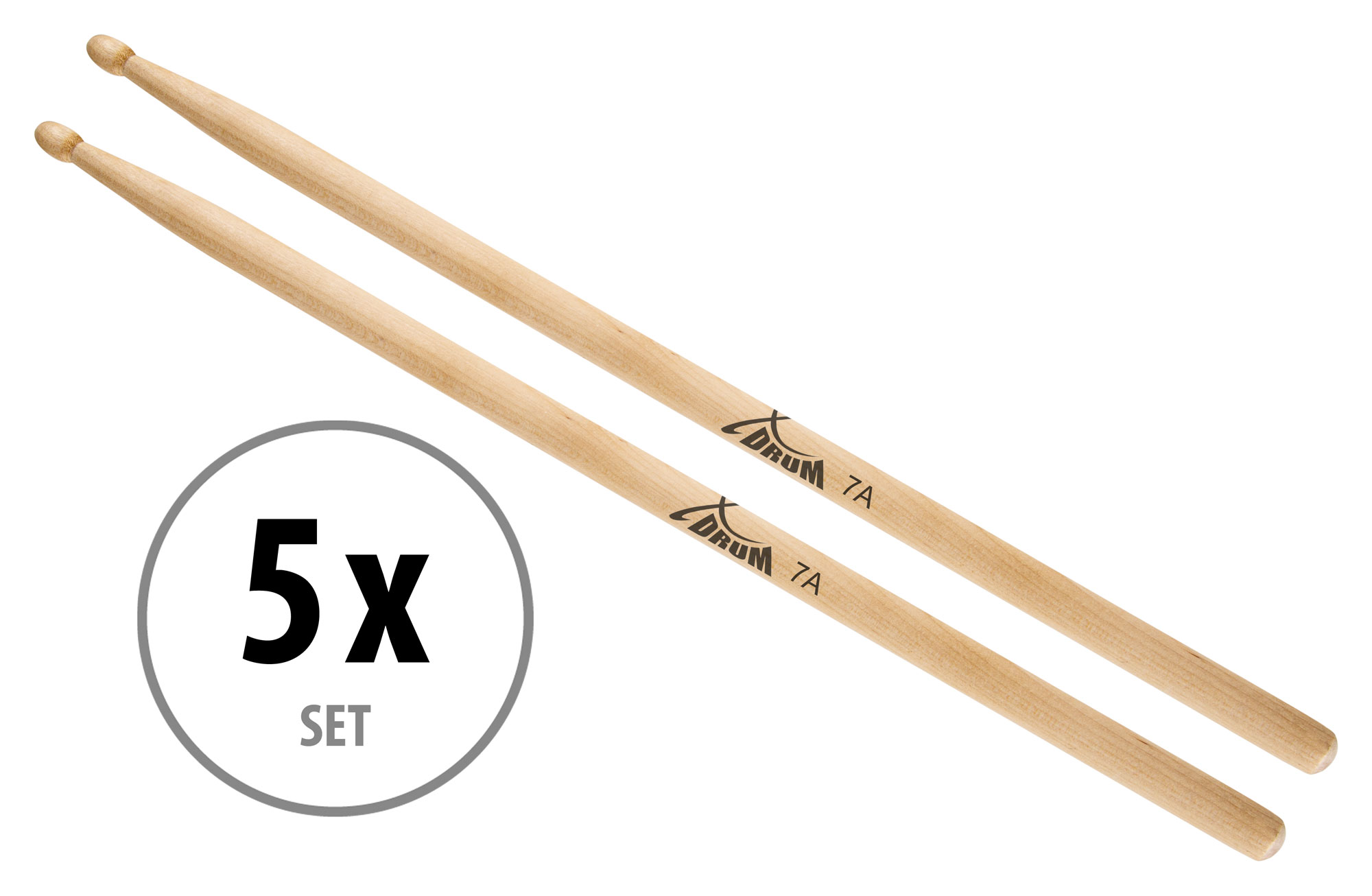5x Set da Bacchette Batteria Percussioni 7A Drum Percussion Sticks Legno Acero