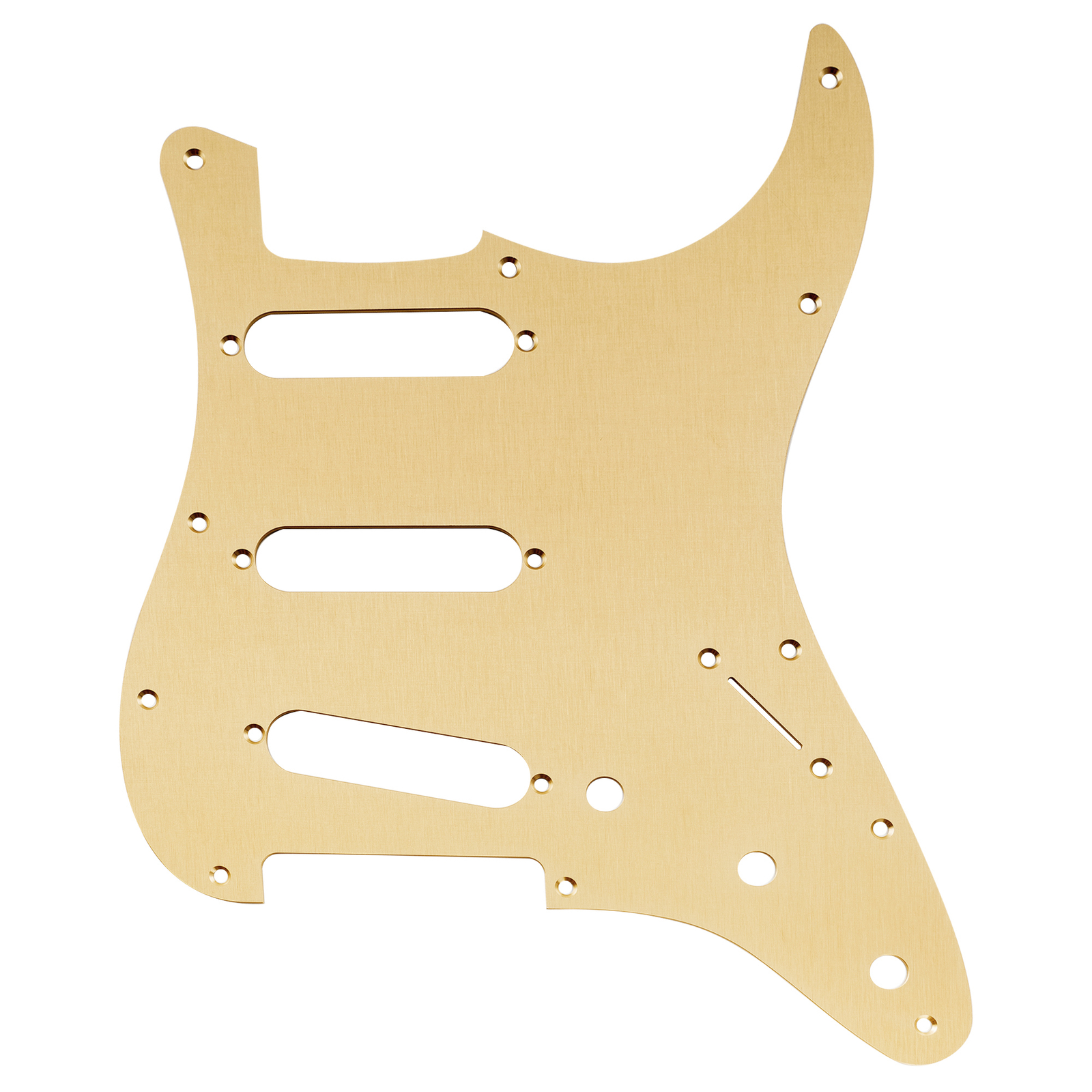 Musiclily Pro Gold Anodized 11 Holes SSS Pickguard For Fender Standard ST Guitar