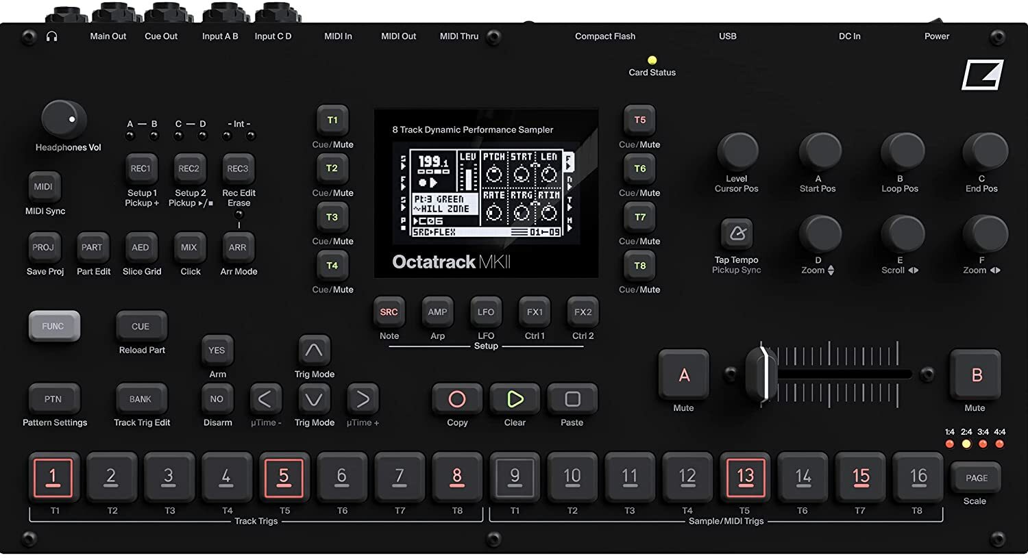 ELEKTRON Octatrack MKII BLACK Campionatore Dinamico 8 Tracce Sampler Studio NEW