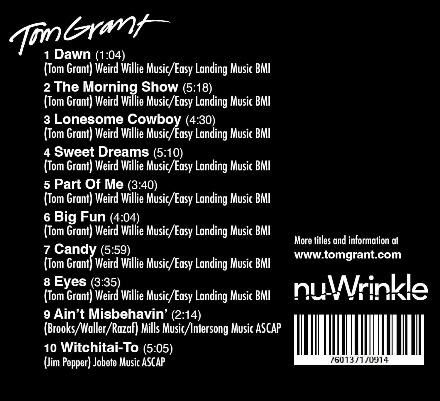 Tom Grant Tom Grant (CD) Album