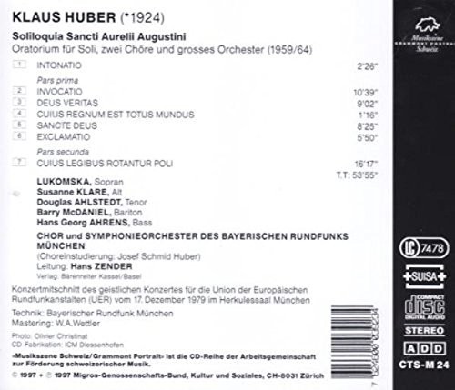 Klaus Huber Grammont Portrait - Klaus Huber (CD)