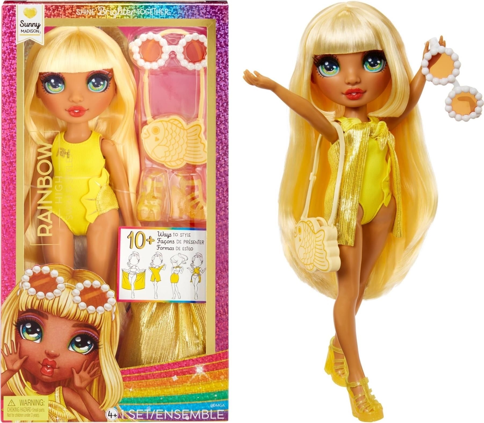 Gadget - Rainbow High Swim & Style Fashion Doll- Sunny (Yellow) - Rainbow High
