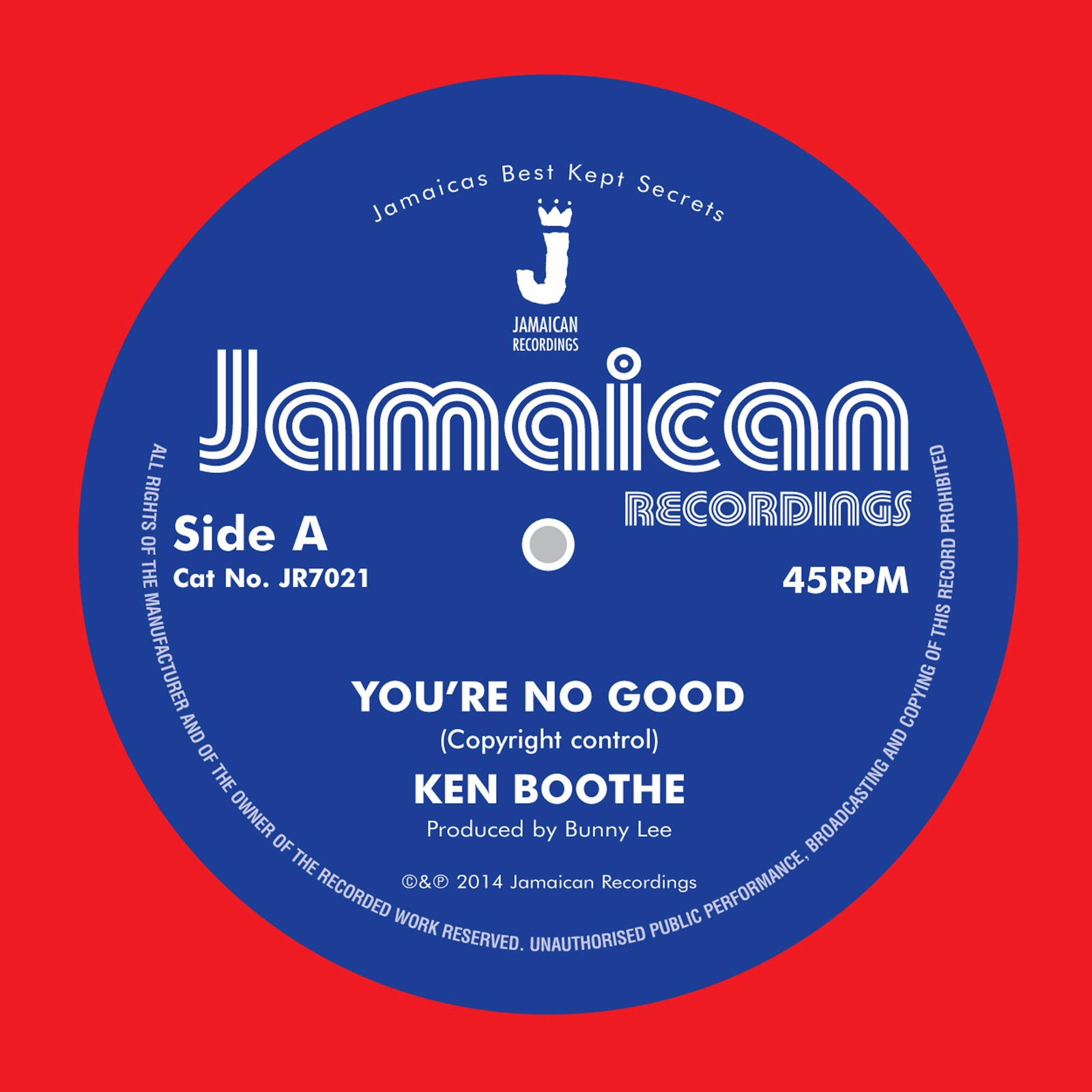 Ken Boothe You're No Good/Out of Order Dub (Vinyl LP) 7" Single
