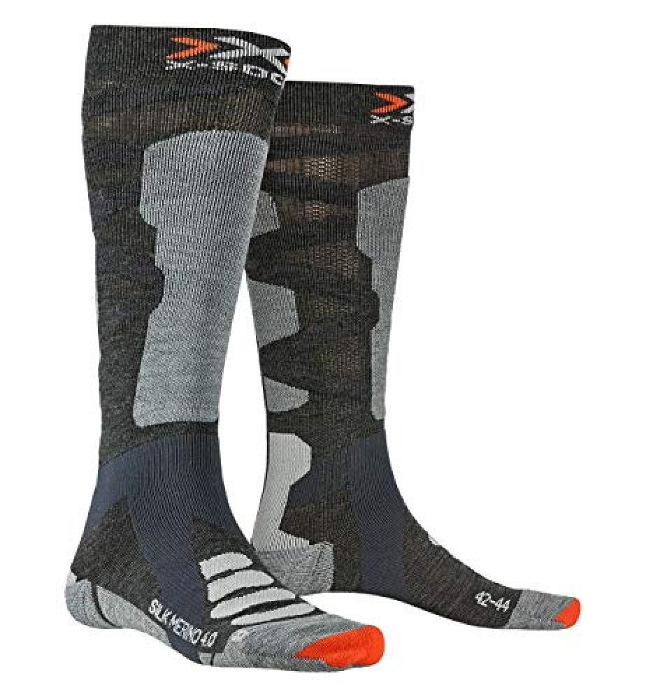 (TG. L) X-Socks Silk Merino 4.0, Calze Invernali da Sci Unisex – Adulto, Anthr