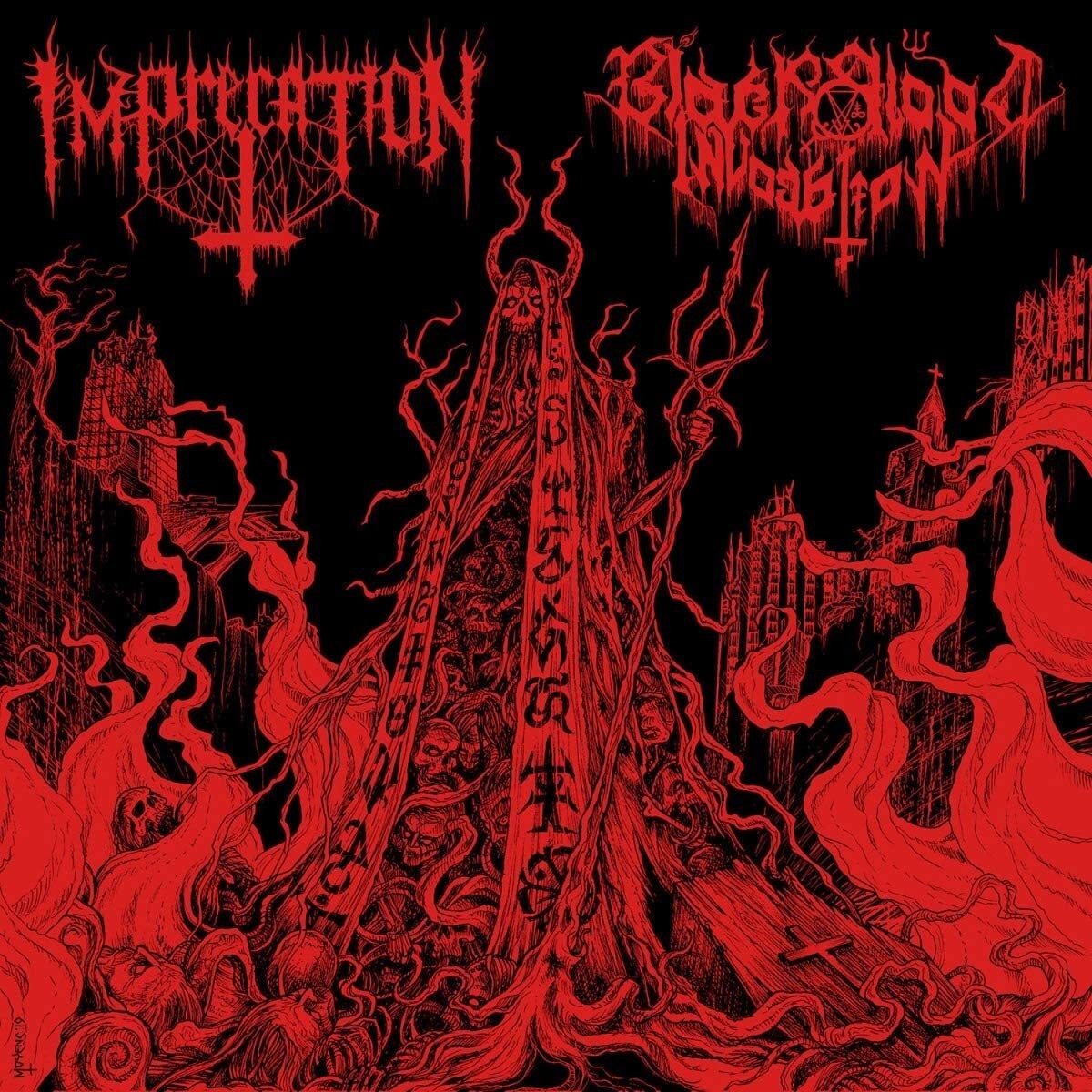 Imprecation/Black Blood Invocat Diabolical Flames of the Ascended Pla (Vinyl LP)