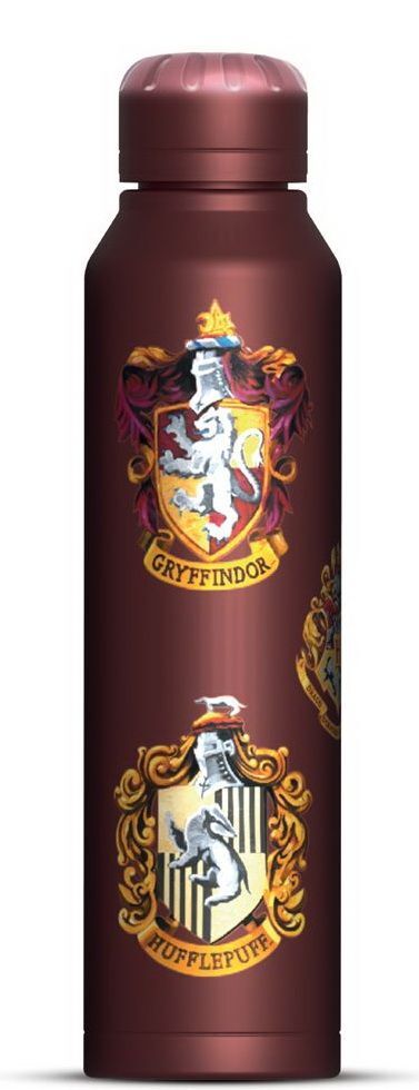 Gadget - Harry Potter: Pyramid - Colourful Crest (Slim Metal Drinks Bottle / Bot