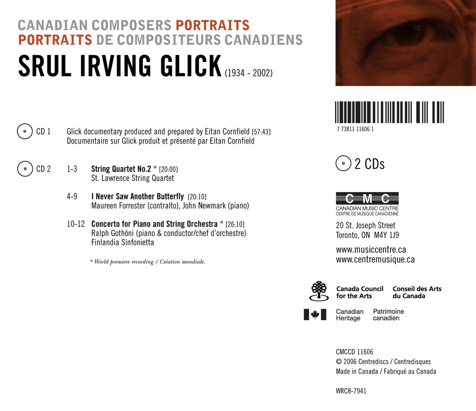 SRUL IRVING GLICK Portrait (CD)