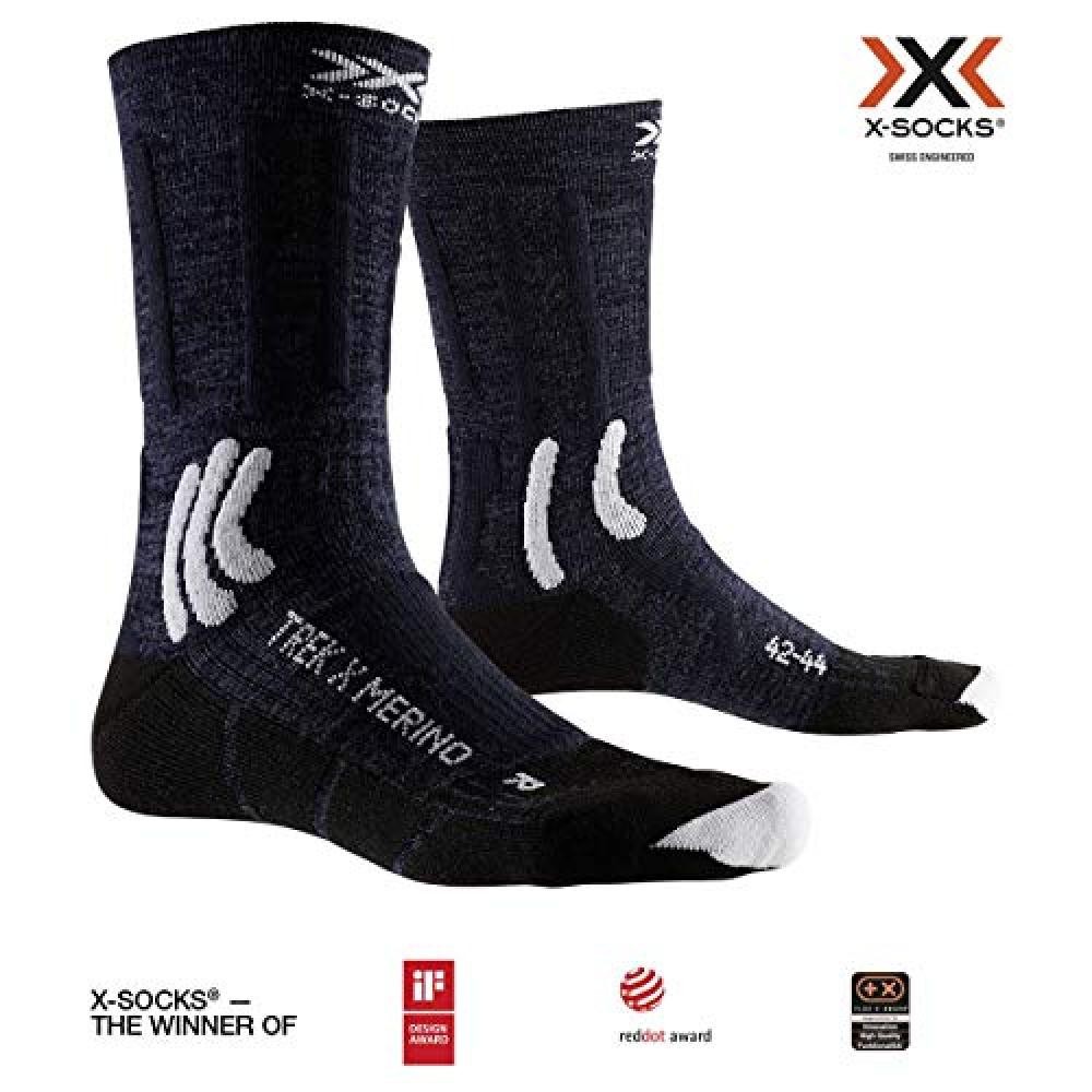 (TG. 42-44) X-Socks Trek X Merino, Calzini da Escursionismo Unisex-Adulto, Midni