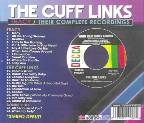 Tracy: Their Complete Recordings by The Cuff Links [Audio CD]