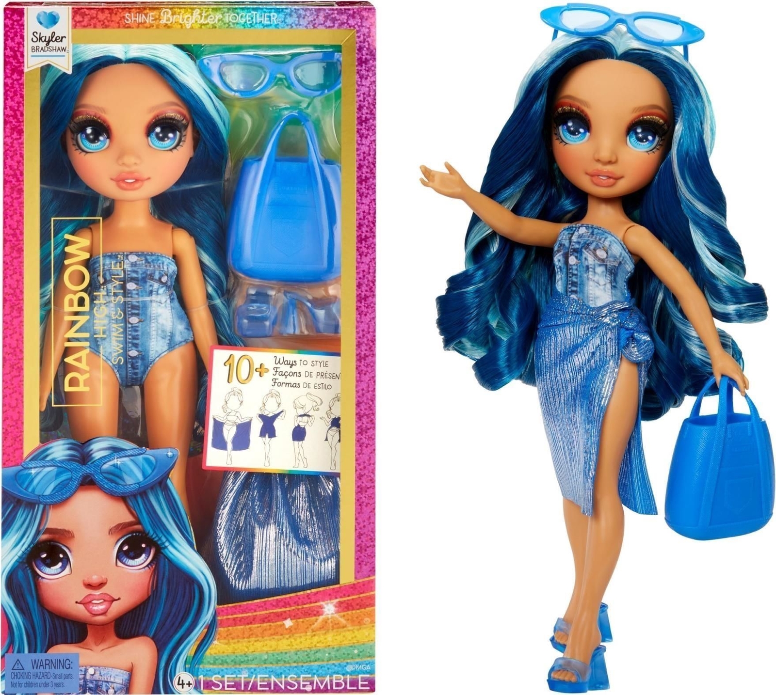Gadget - Rainbow High Swim & Style Fashion Doll- Skyler (Blue) - Rainbow High