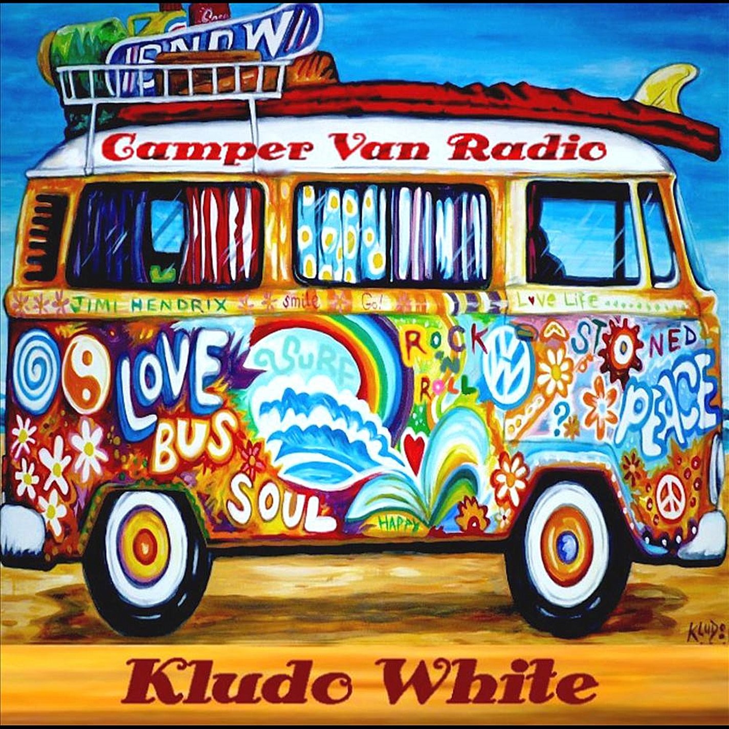 Kludo White Camper Van Radio (CD)