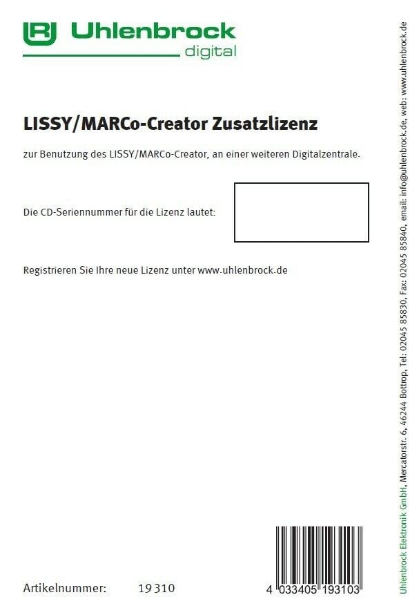 Uhlenbrock - Lissy Creator Licentie (CD)