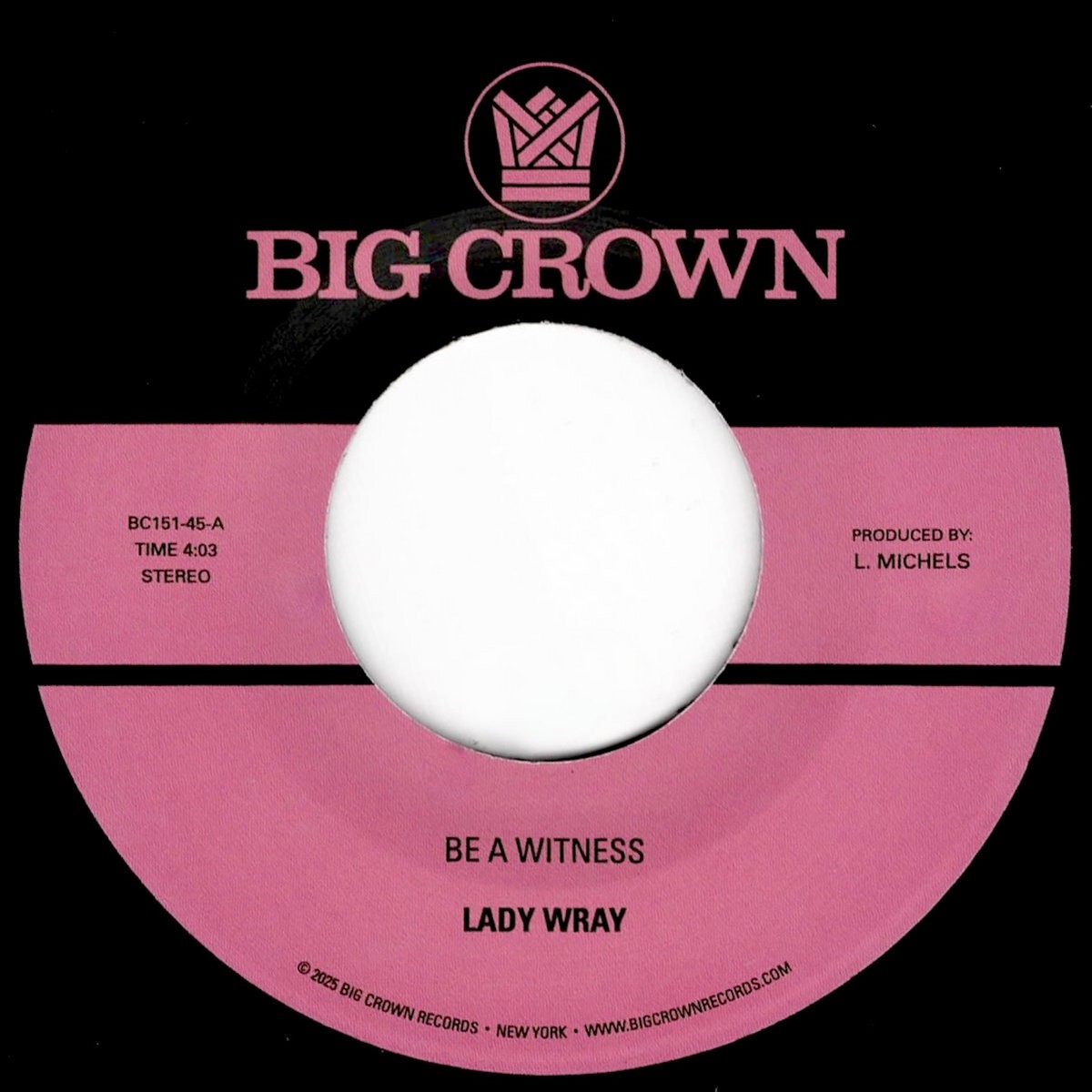 Lady Wray Be a Witness/Best for Us (Vinyl LP) 7" Single