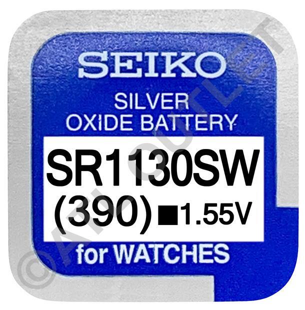 Seiko 390 SR1130SW 1.55v Argento Ossido Batteria Orologio - Prodotto IN Giappone