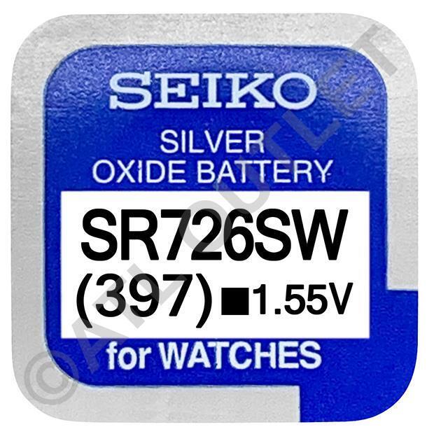 Seiko 397 SR726SW 1.55v Ossido D'Argento, senza Mercurio Batteria Orologio - IN