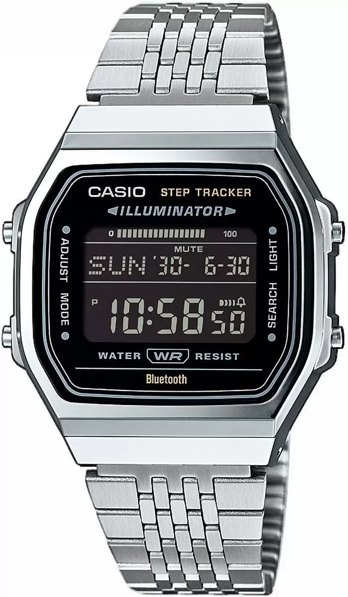 Orologio Casio Bluetooth Steptracker Acciaio Iconic ABL-100WE-1BEF Grigio