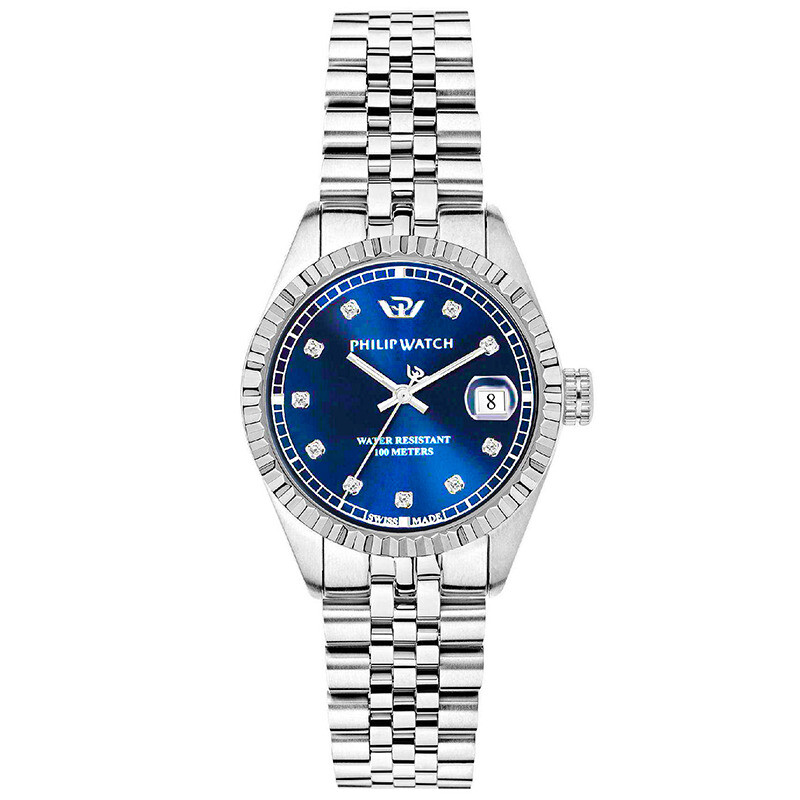 Orologio Donna Philip Watch Caribe Diamonds Blu 31 mm R8253597602 NUOVO E ORI...