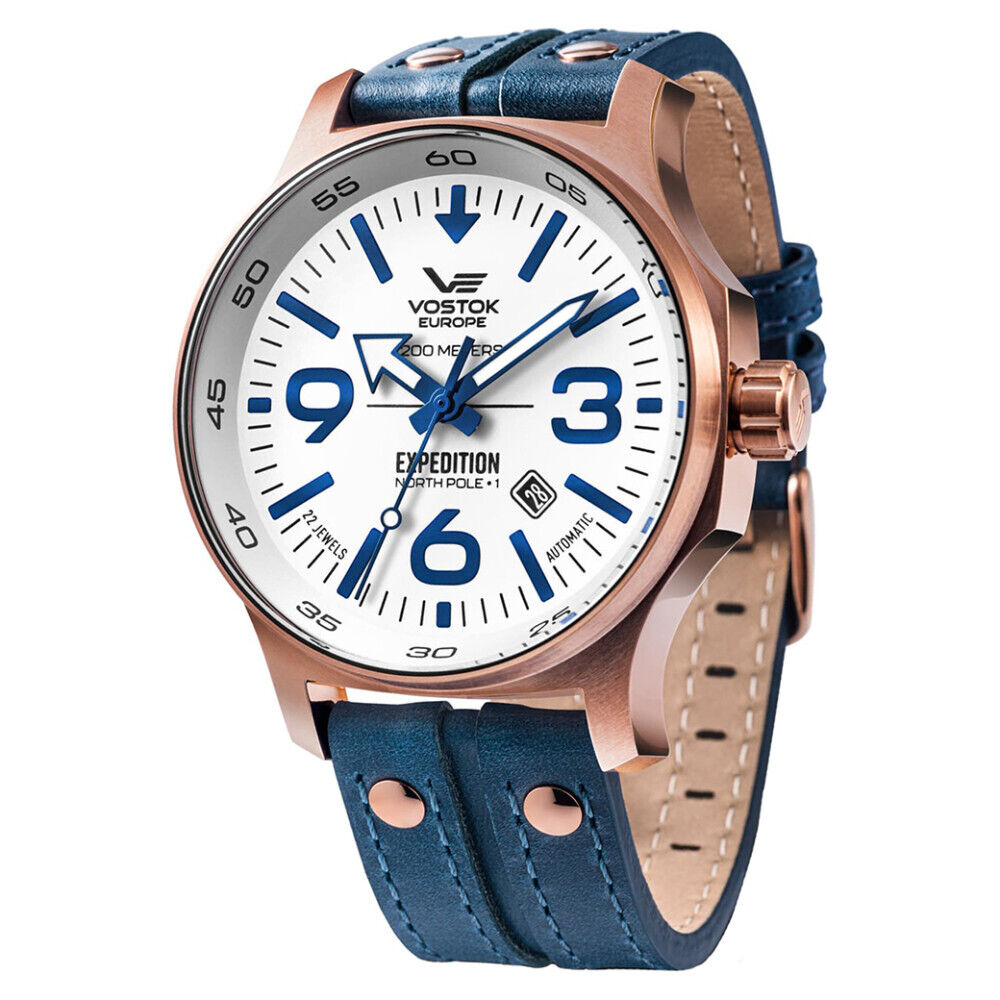 Vostok Europe YN55-595B641 Orologio da uomo impermeabile blu navy, oro rosa