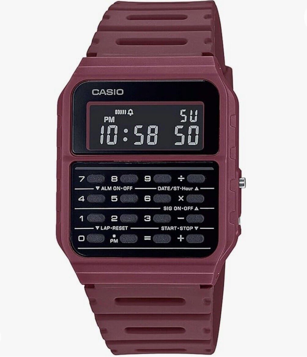 Orologio Casio Calculator Unisex Gomma Rosso CA-53-WF-4B