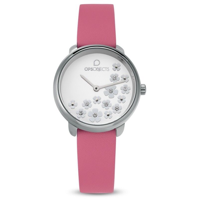 OPS OROLOGIO OPS!BOLD FLOWERS CRYSTALS ROSE PU DONNA OPSPW-608