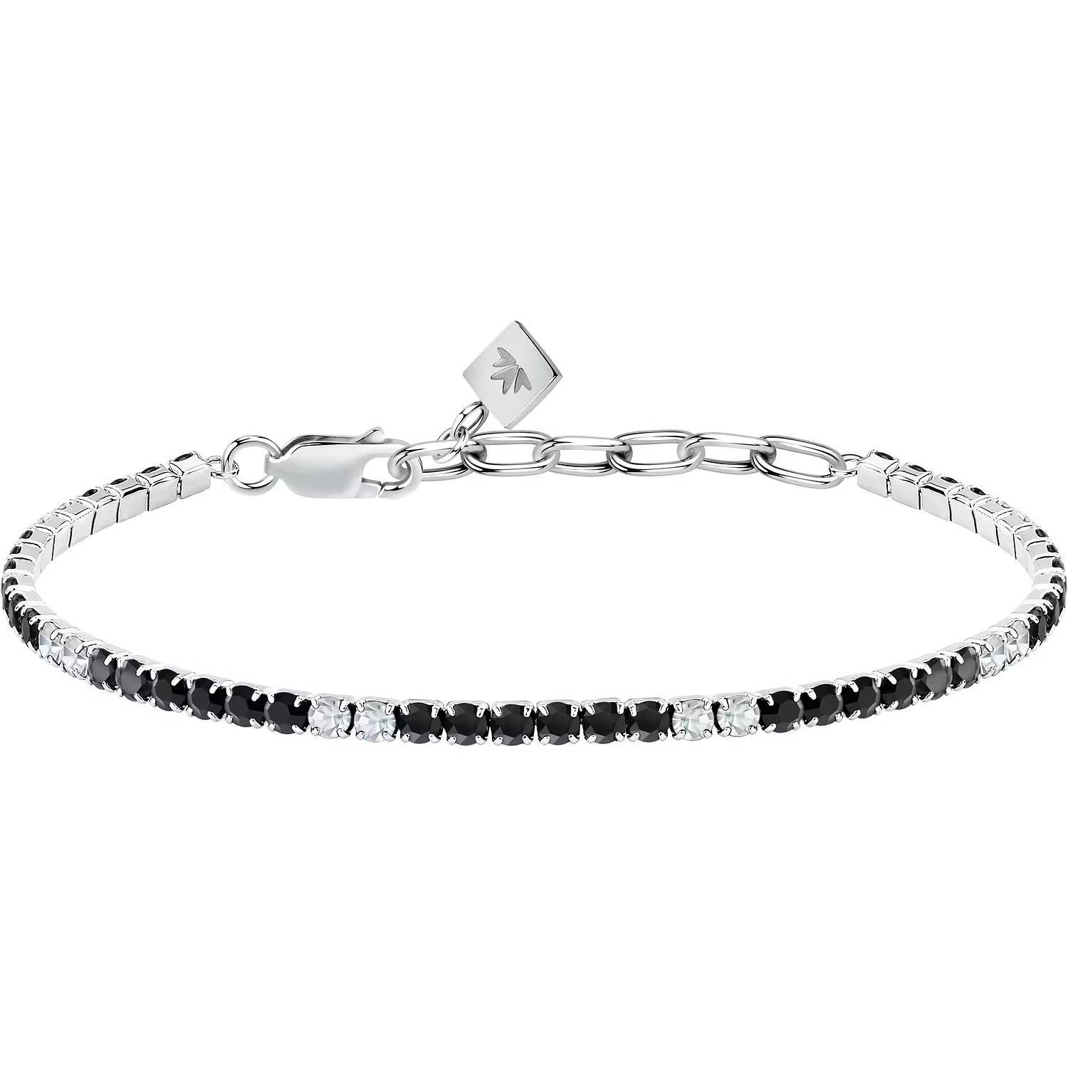 Bracciale Morellato Tennis Juventus SATT25 Bracelet Argento Zirconi Bianco Nero