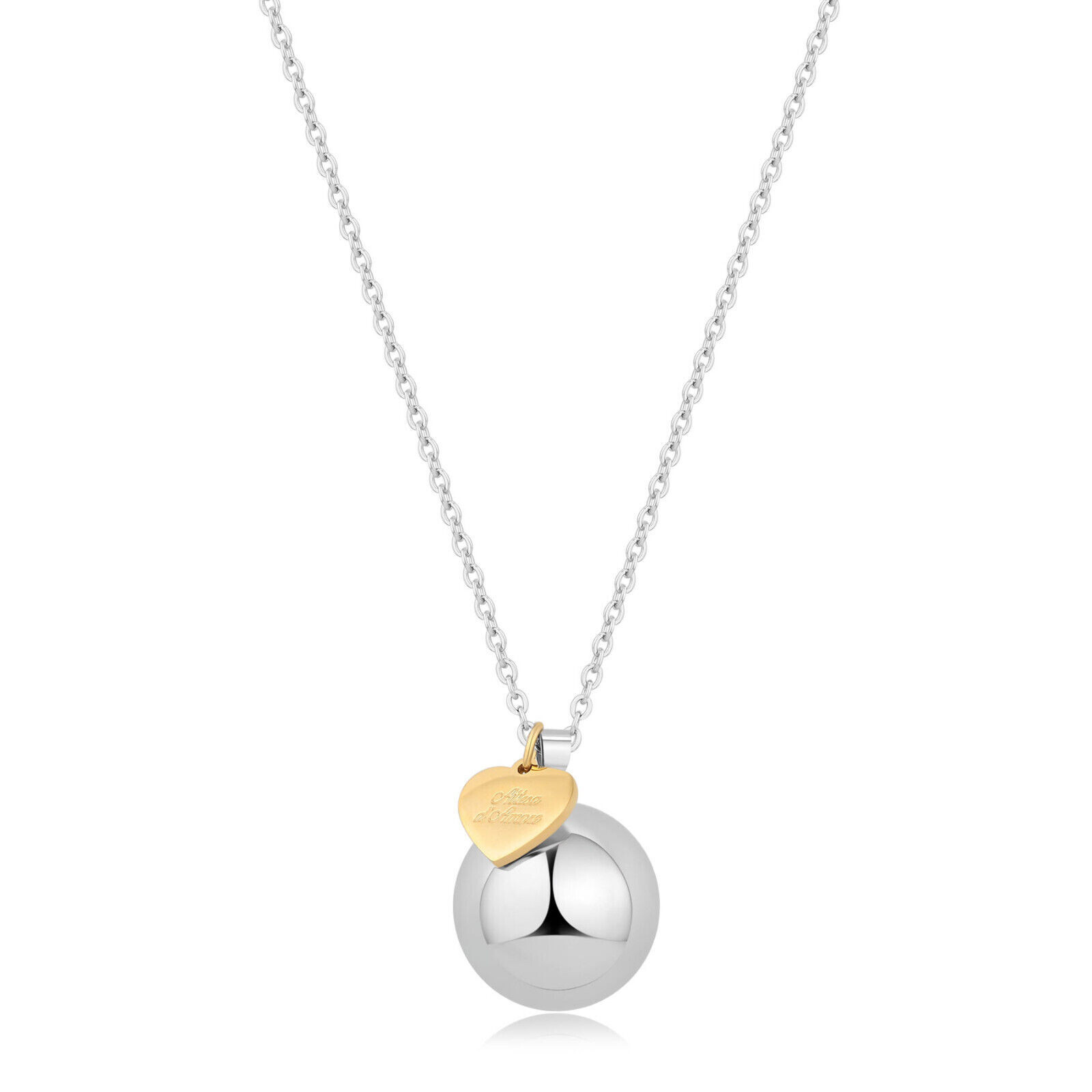 COLLANA CHIAMA ANGELI ACCIAIO DONNA SUONO SAGAPO MAMMA GRAVIDANZA SWP04
