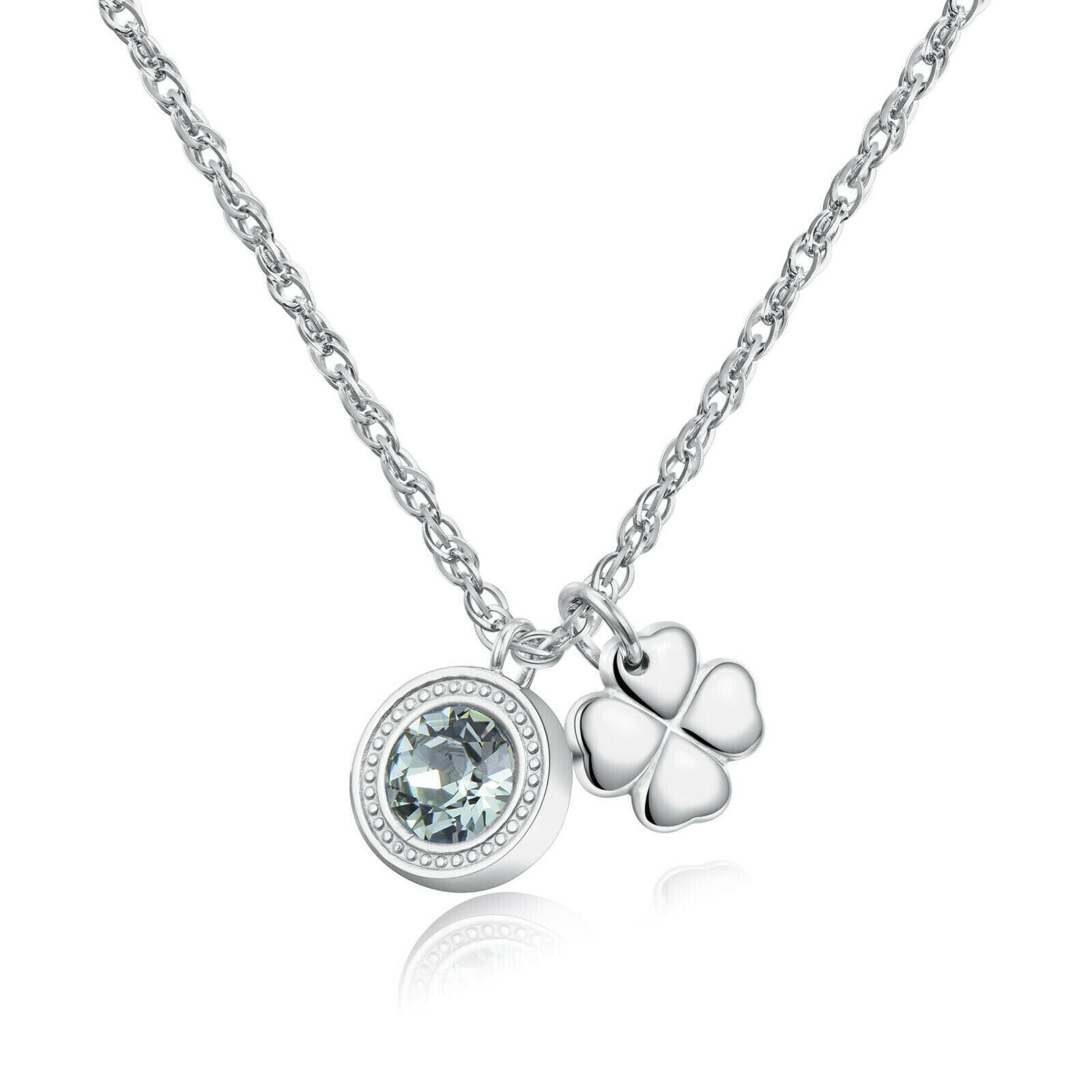 SAGAPO COLLANA QUADRIFOGLIO Donna Acciaio Portafortuna Sagapò SKT02 S'agapo