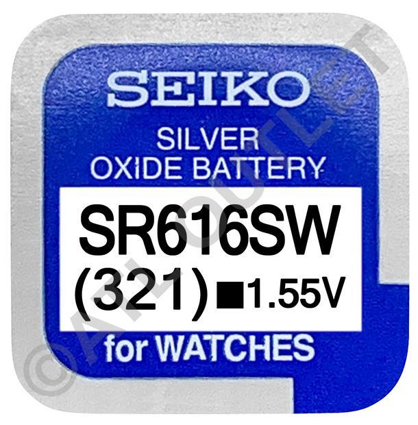 Seiko 321 SR616SW 1.55v Ossido D'Argento, senza Mercurio Batteria Orologio - IN