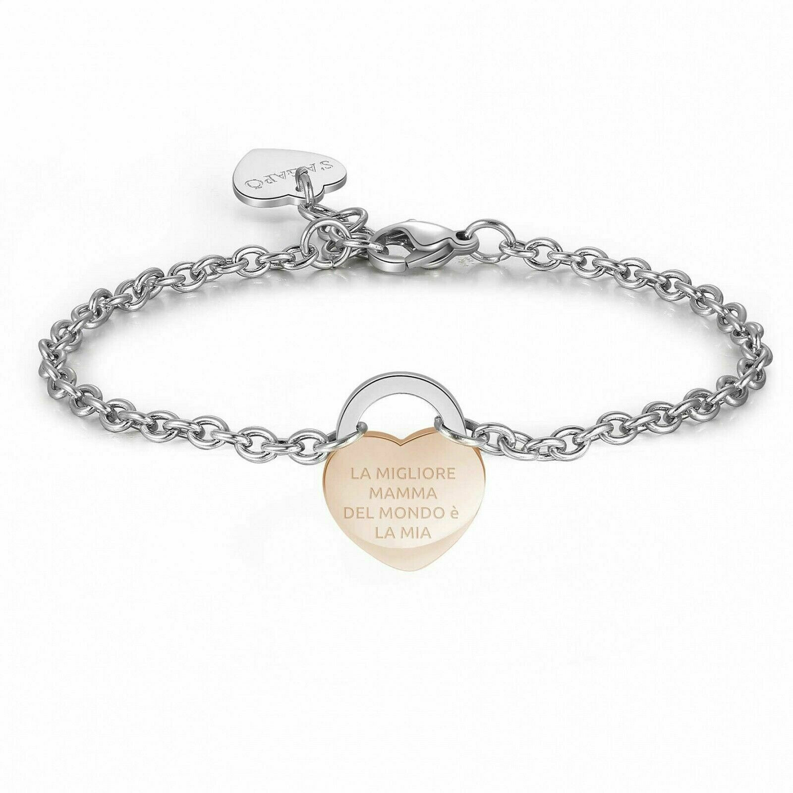 SAGAPO BRACCIALE DONNA LA MIGLIORE MAMMA DEL MONDO E' LA MIA SLM12 S'AGAPO