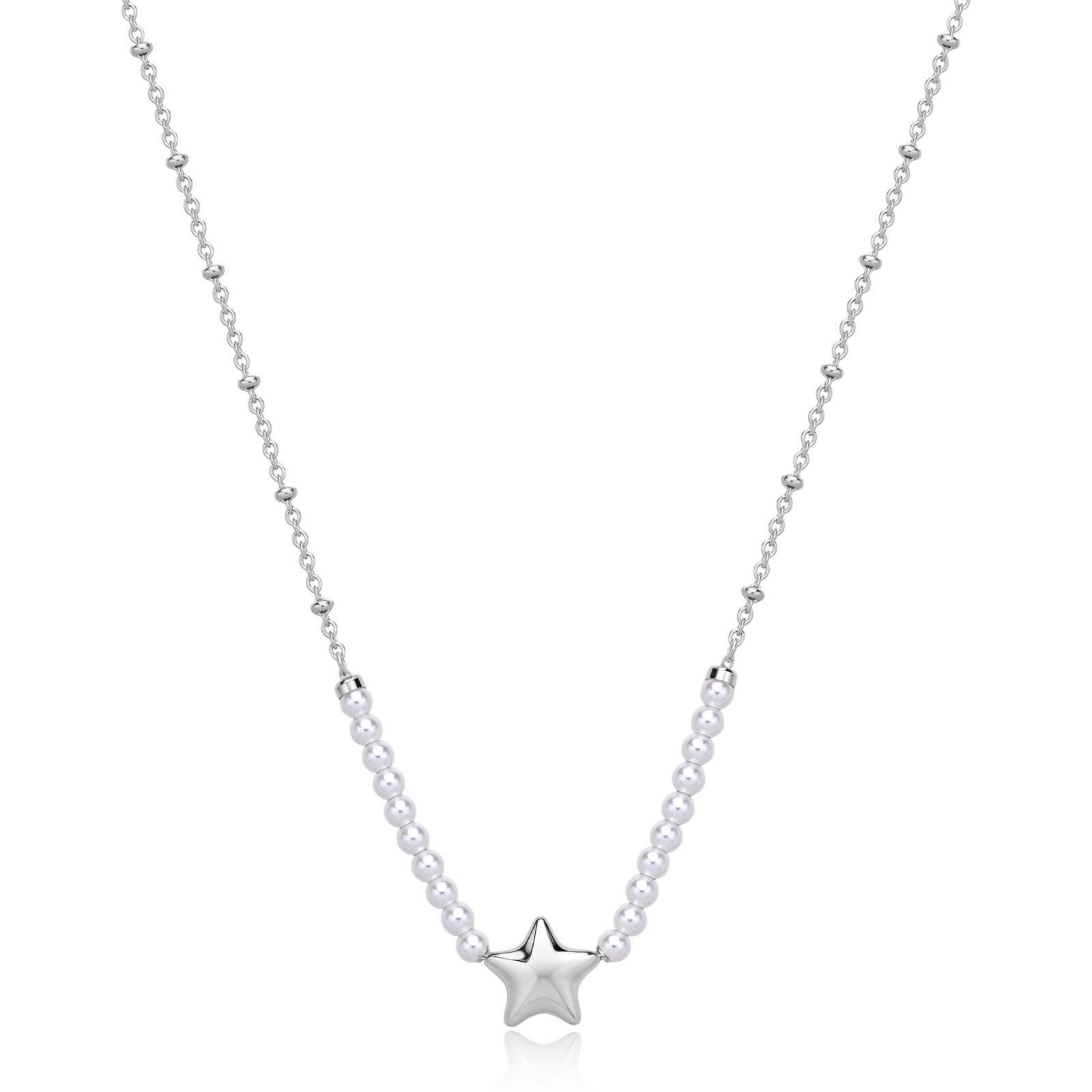 S'AGAPO STELLAR COLLANA DA DONNA IN ACCIAIO CON PERLE E STELLA SSE37 (3554)