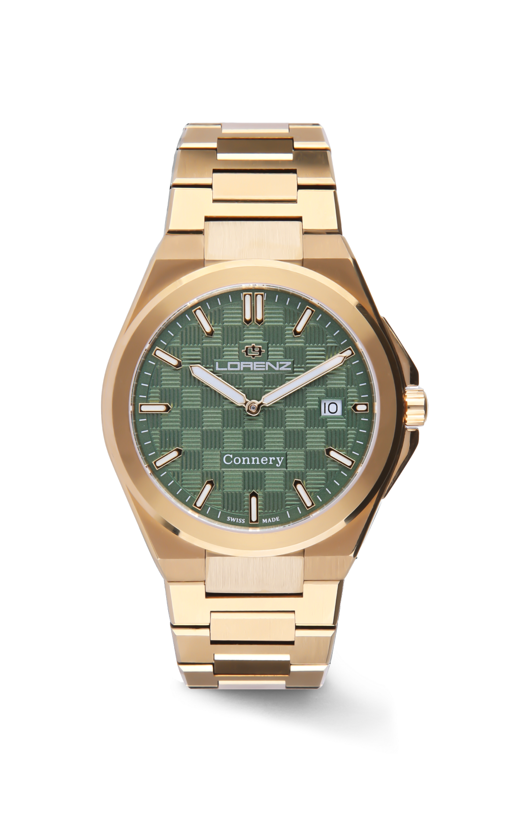 Orologio Lorenz Connery Dorato verde 090015EE Watch Acciaio Uomo Oro Swiss Made