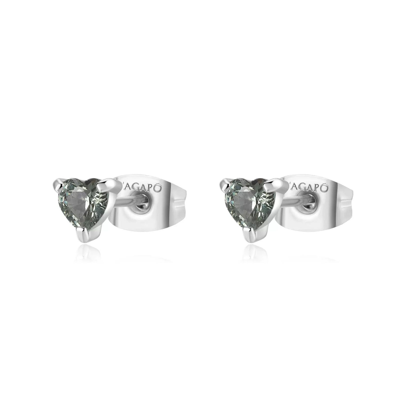 Orecchini Donna S'Agapõ Acciaio Lobo Cuore Verde 4mm SDZ107