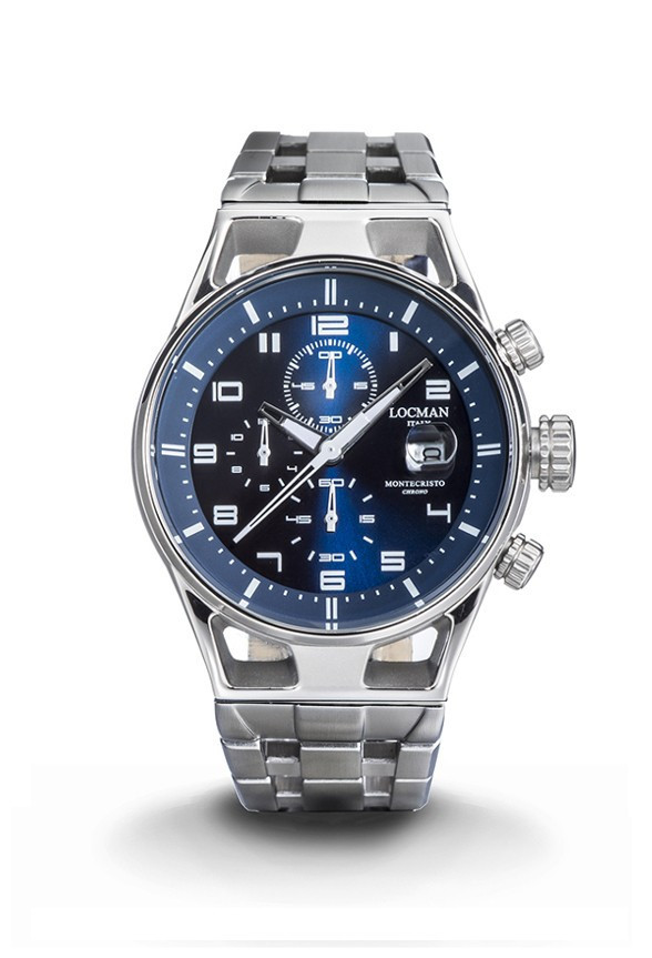 Orologio LOCMAN Montecristo Crono Titanio 0542A02S-00BLWHB0 Blue con cinturino i