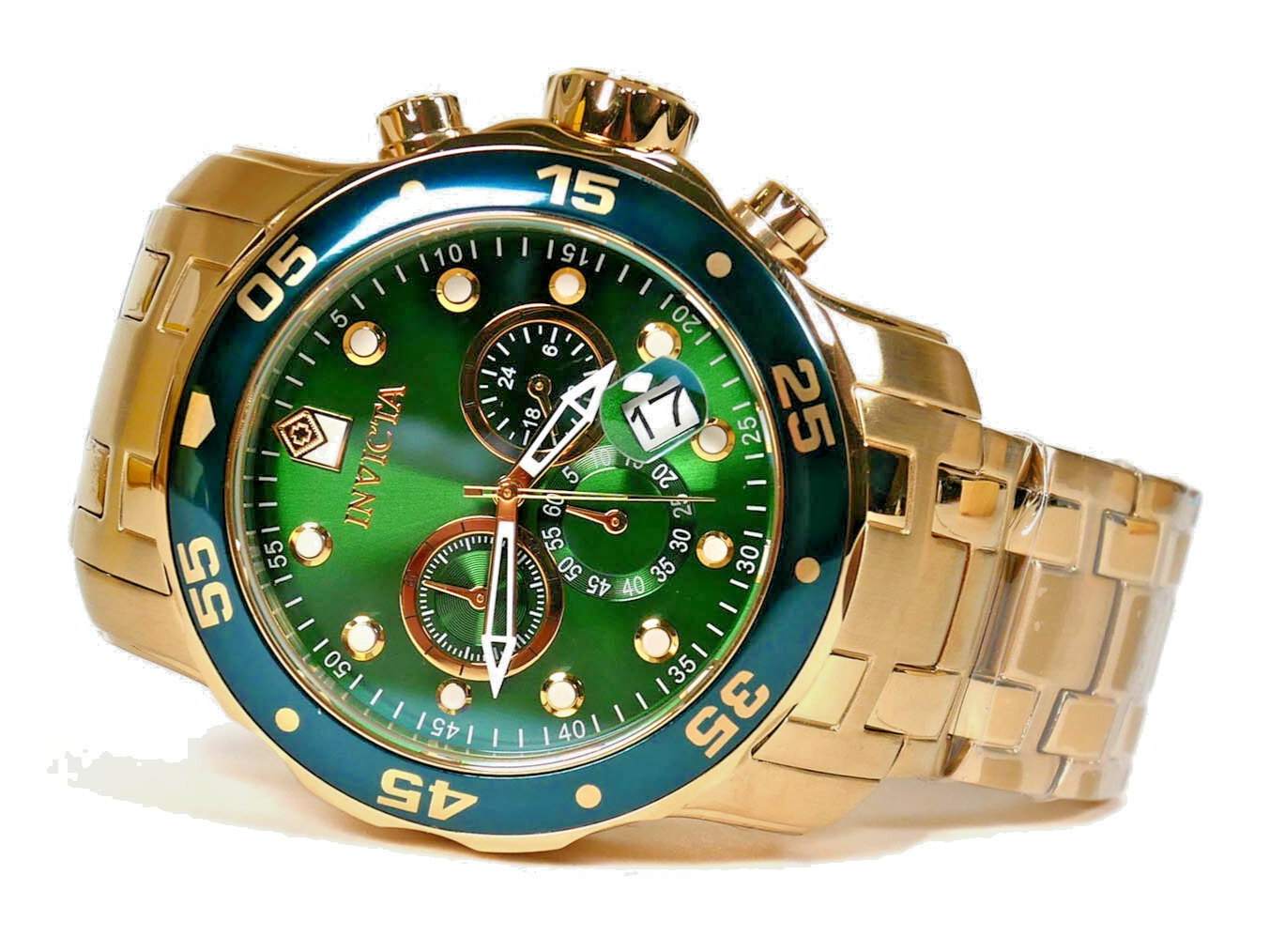 OROLOGIO UOMO INVICTA CRONOGRAFO ORO PRO DIVER MASTER OF THE OCEANS 200 METRI
