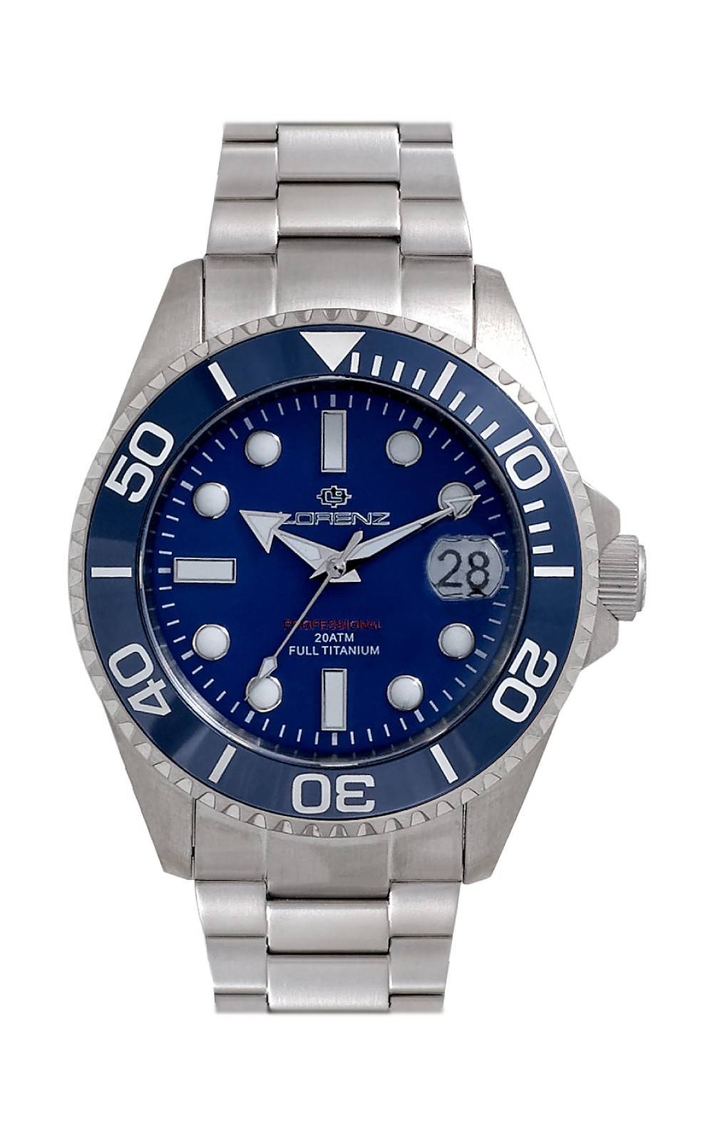 Orologio Lorenz Full Titanium Automatic 030212BB diver's  Watch Titanio blu
