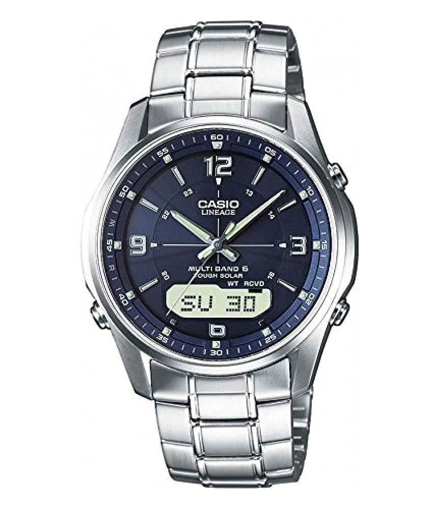 (TG. misura unica) Casio WAVE CEPTOR Orologio con Ricezione Segnale Radio e Funz