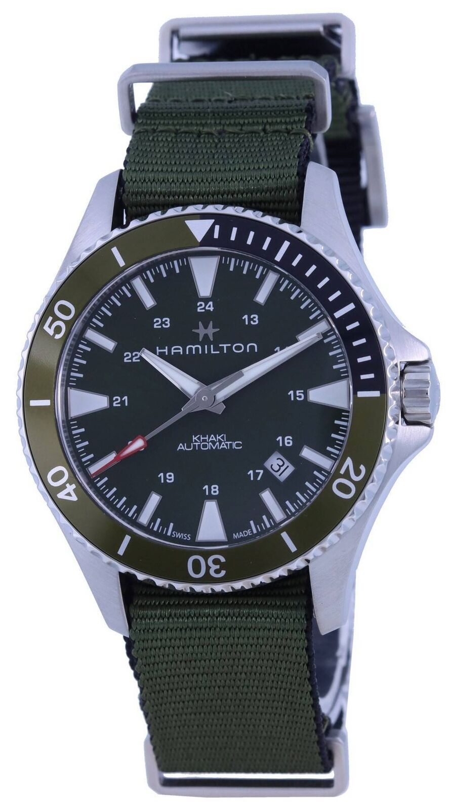 Hamilton Khaki Navy Scuba Green Dial Automatic H82375961 Orologio da uomo 100M