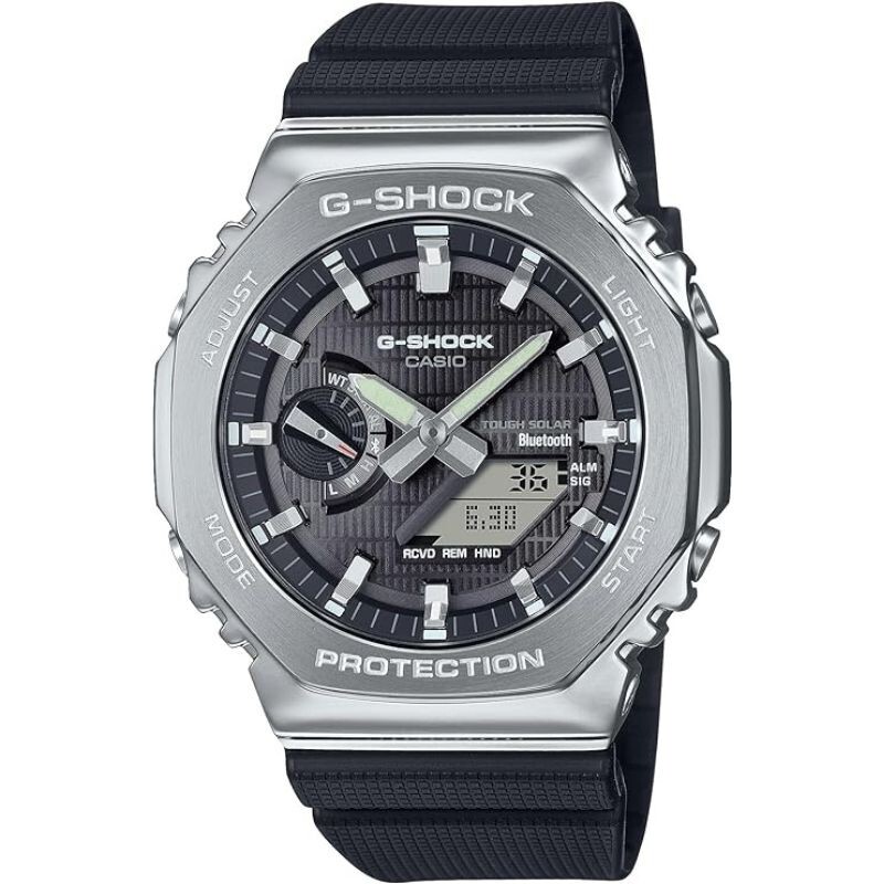 Casio G-Shock GBM-2100-1AJF Metallo Custodia Bluetooth Solare Uomo Orologio Nero