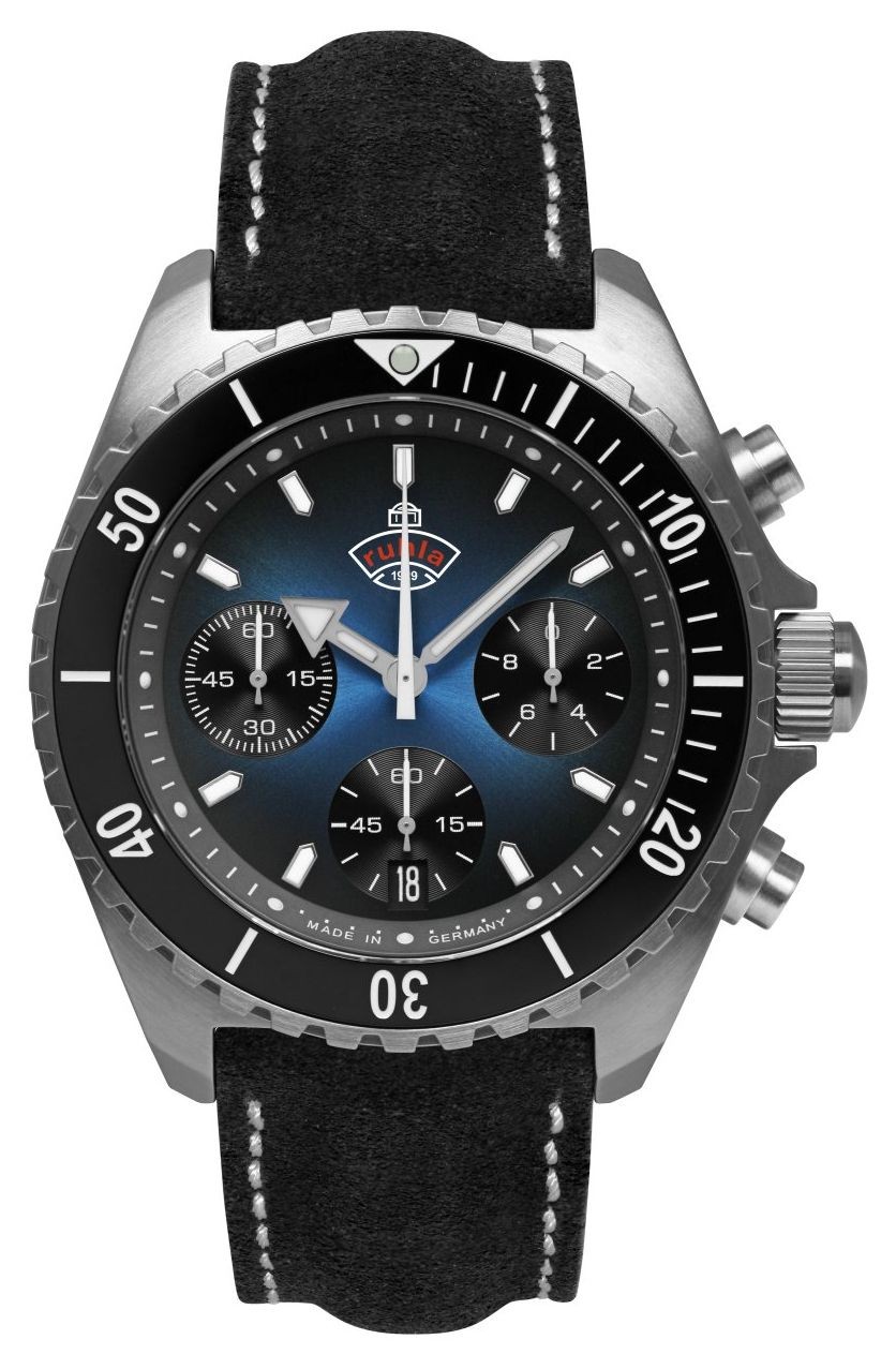 RUHLA Cronografo Al Quarzo Glasbach Cup Hill Climb (43 Mm) Quadrante Blu 49703